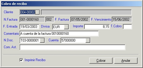Cobro de Recibo