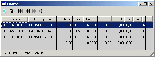 Modelo abonados cuotas