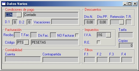 Modelo abonados varios